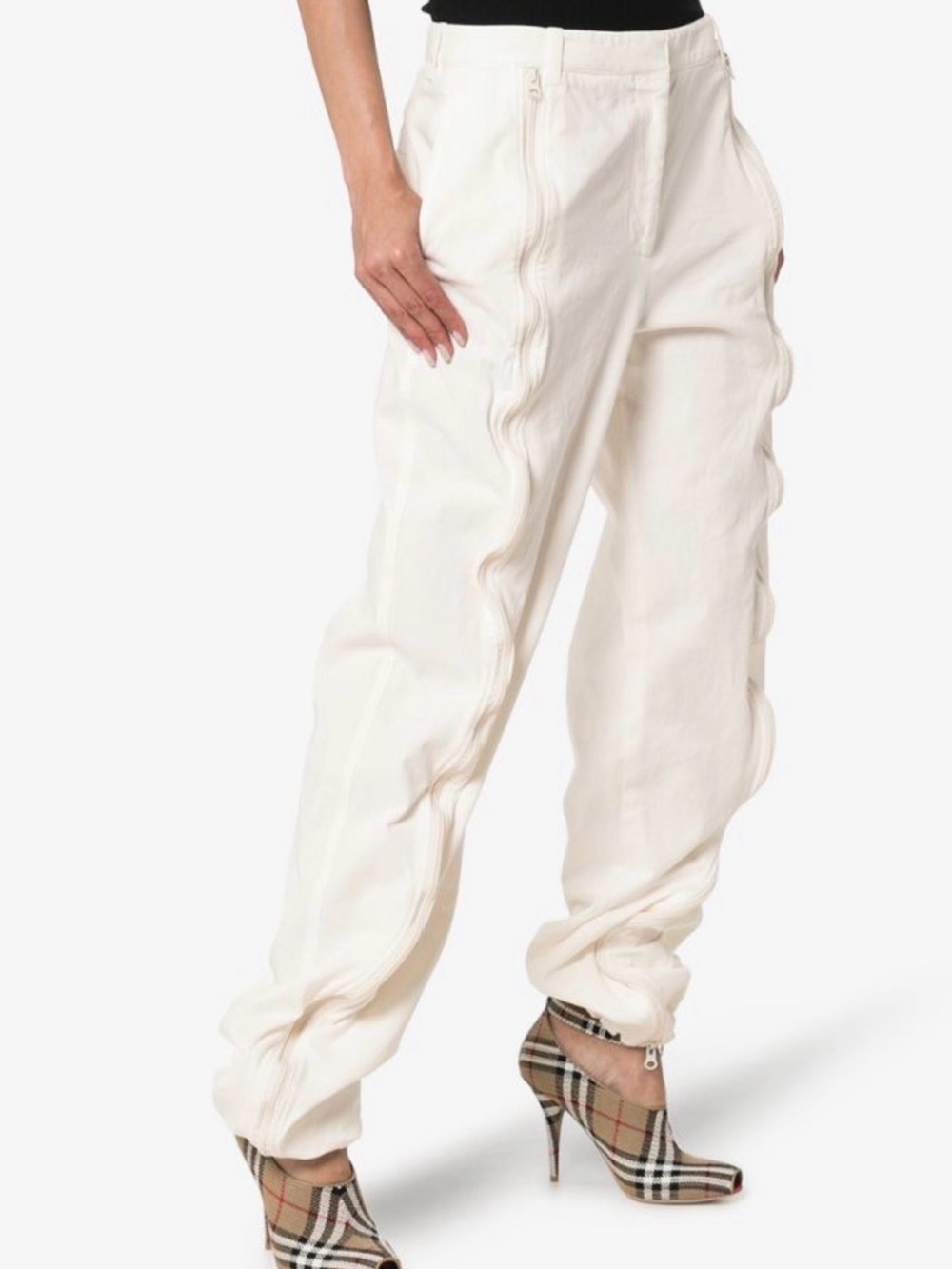 Stella McCartney Cream Ruffle-Trim Track Pants